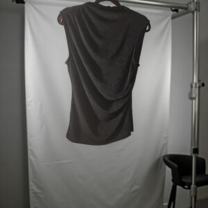 NWOT Size Large Allegra K Ruched Top with mock neck sleeveless